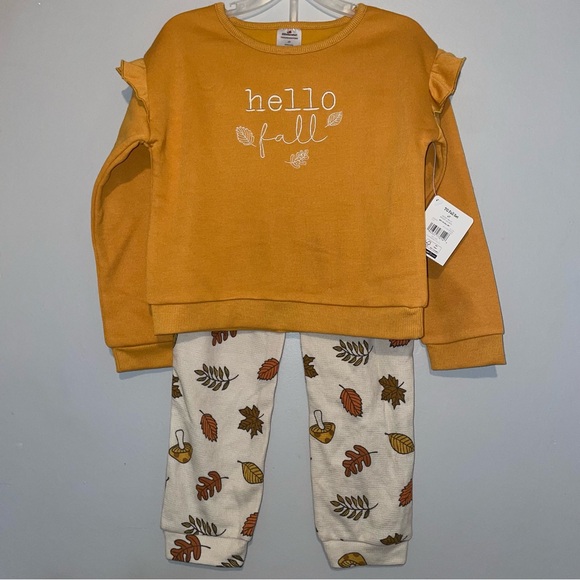 Fall girl set crew neck sweater and pants - Picture 5 of 10